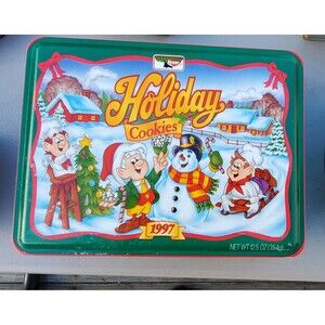 Vintage Keebler Elves 1997 Christmas Tin Holiday Cookie Tin
